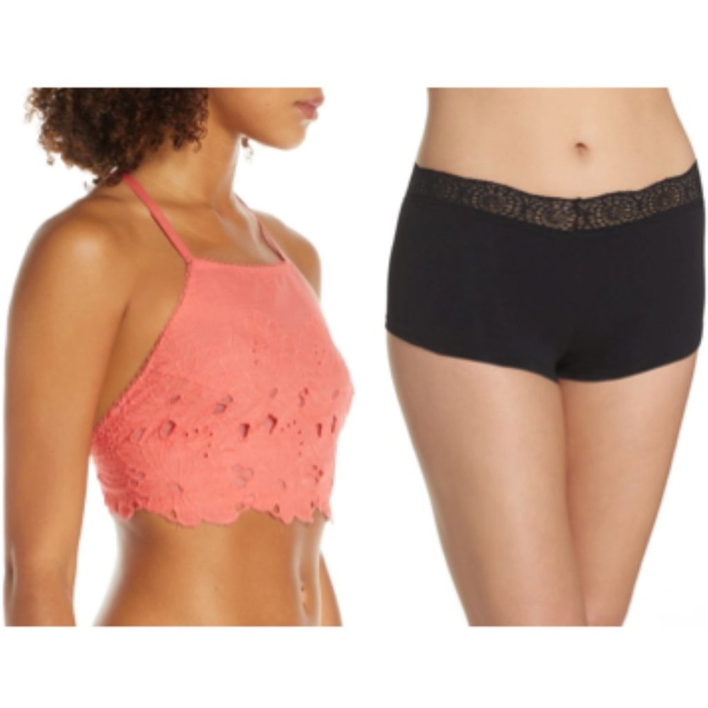 FP: JUNE BRALETTE & COTTON MEDALLION BOY SHORTS
